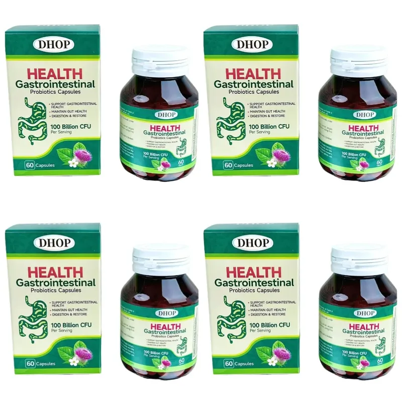 Gastrointestinal Probiotics Capsules Support Gut Health with Vitamin C and Vitamin E Diet Fiber 100 Billion CFU 60 Capsules
