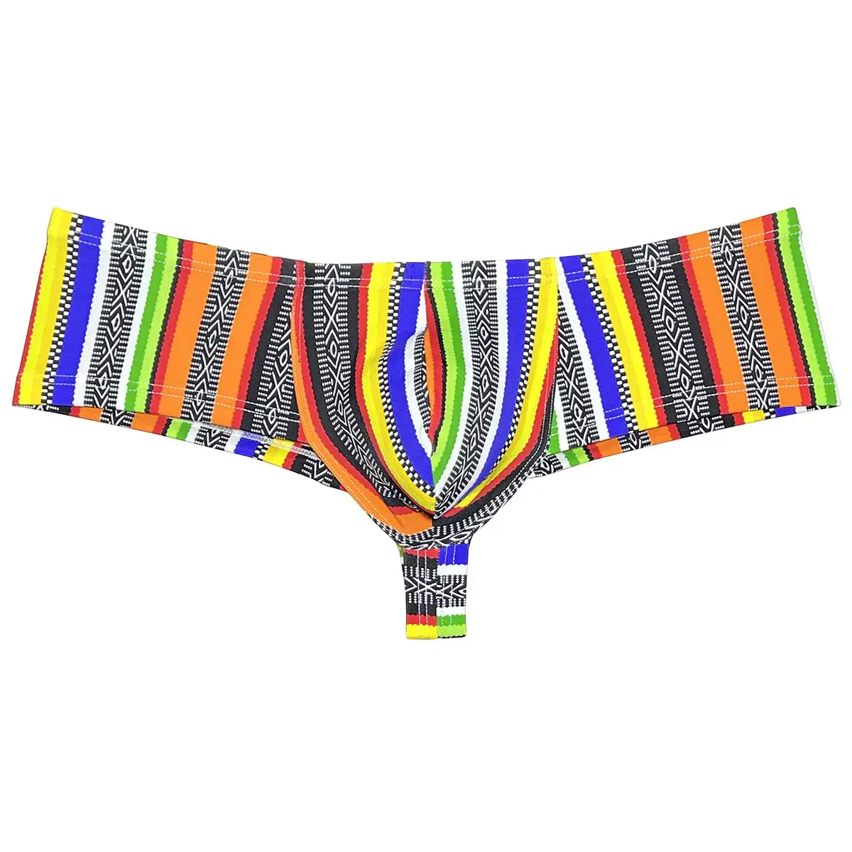 Sexy Mens Print Swim Thongs Ultrathin Quick-dry Swimwear Low-rise Bikini-Style Back Briefs Underwear Elastic Boxer Shorts Beach