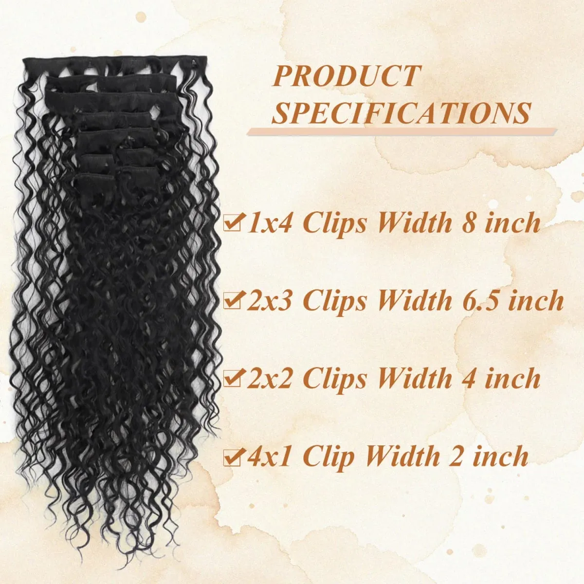 9PCS Clip in Hair Extensions 20 Inch Curly Double Weft Clip Hair Extension Kinky Curly Long Soft Synthetic Hairpieces for Women
