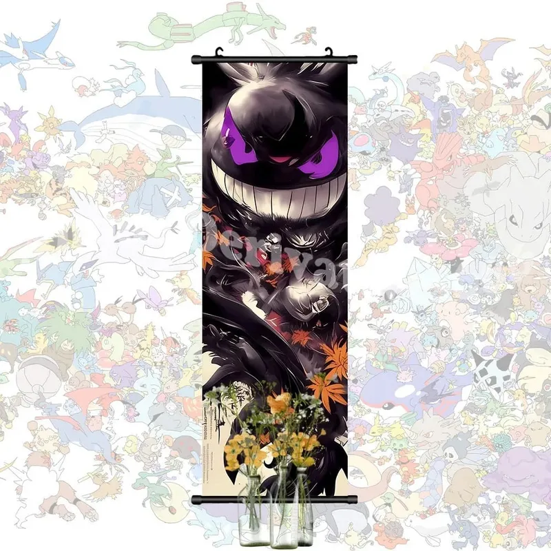 Έντυπη αφίσα Anime Έργα τέχνης τοίχου Gengar Εικόνες Charizard Ζωγραφική Καμβάς Pikachu Κρεμαστά ειλητάρια Διακόσμηση δωματίου στο σπίτι
