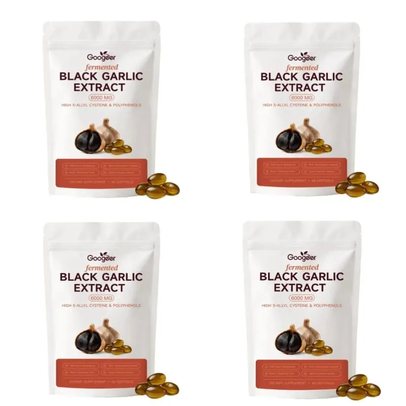 Googeer Fermented Black Garlic Extract 6000MG Softgels Antioxidant Immune Support S-Allyl Cysteine Men Women 60 Softgels 60 Days