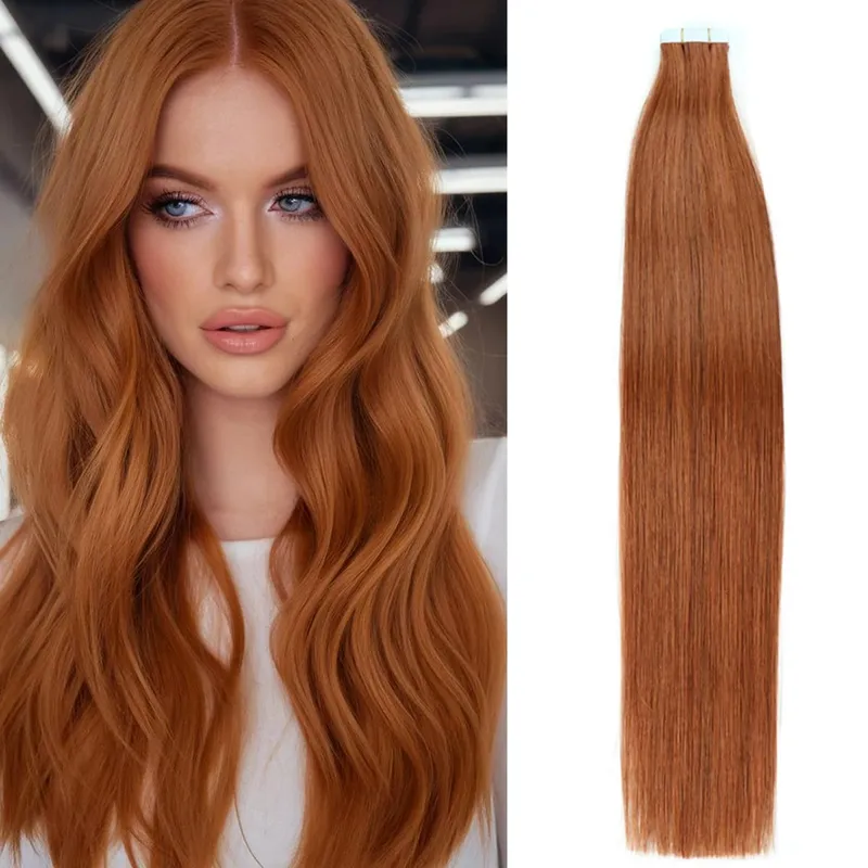 Tape in Hair Extensions Human Hair Silky Straight Tape ins Human Hair Extensions 20 Pcs/Pack Real Human Hair Tape in Extensions