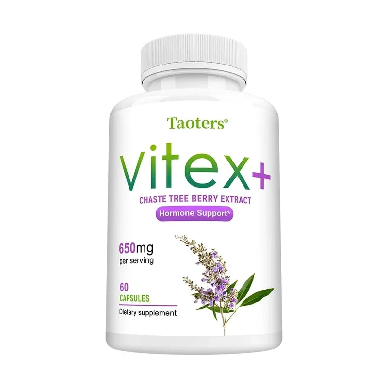 Organic Vitex Chaste Tree Berry Extract Capsules - 650mg Hormone Balance for Women Menopause/PMS Support Mood & Skin Health
