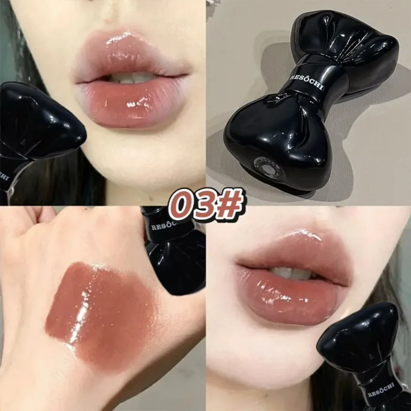 Tube d'arc miroir aqueux, teinte pour lèvres, gris doux, rose, brillant à lèvres hydratant, verre brillant, imperméable, lèvres charnues, cosmétiques