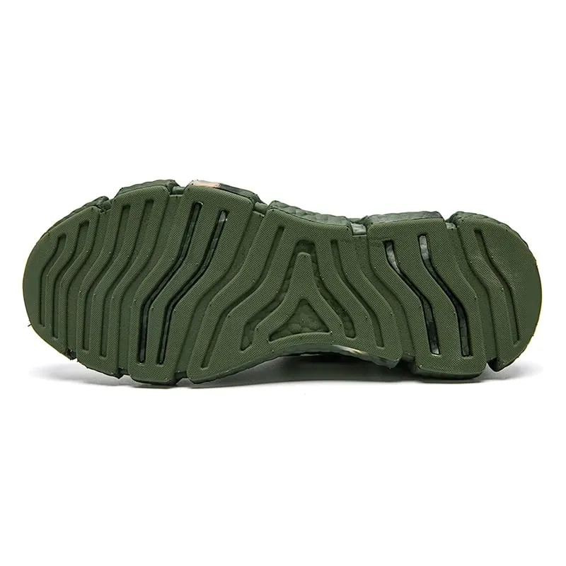Men's Camouflage Green Sports Shoes Hiking Street Style Slip Outsole and Mesh Upper Series Urban Fashion Fitness Shoes 2025