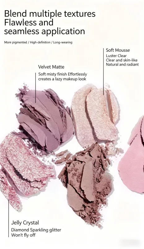 78 Colors Professzionális szemhéjpúder paletta Book Design All In One sminkkészlet Shimmer Matt Highlighter Contour Blush ajakfény Cos.