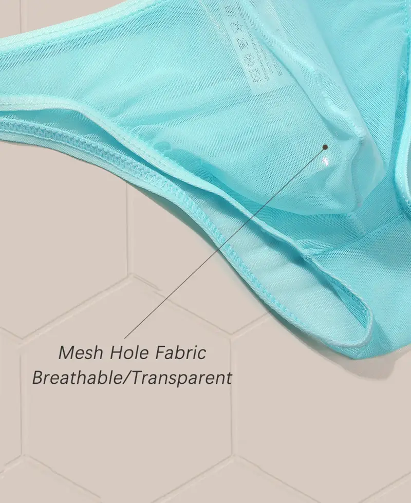 3Pcs/lot Men's Sexy See Through Briefs Mesh Sheer Transparent Seamless Panties Underwear Low-Rise Ultra-Thin Male Underpants