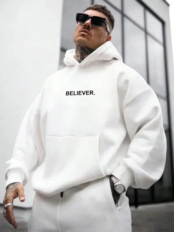 2026 Autumn Winter Hoodie Believer Letter Print Men's Sport Casual Sweatshirts Hoodie Women Fashion Harajuku Oversized Hoodies