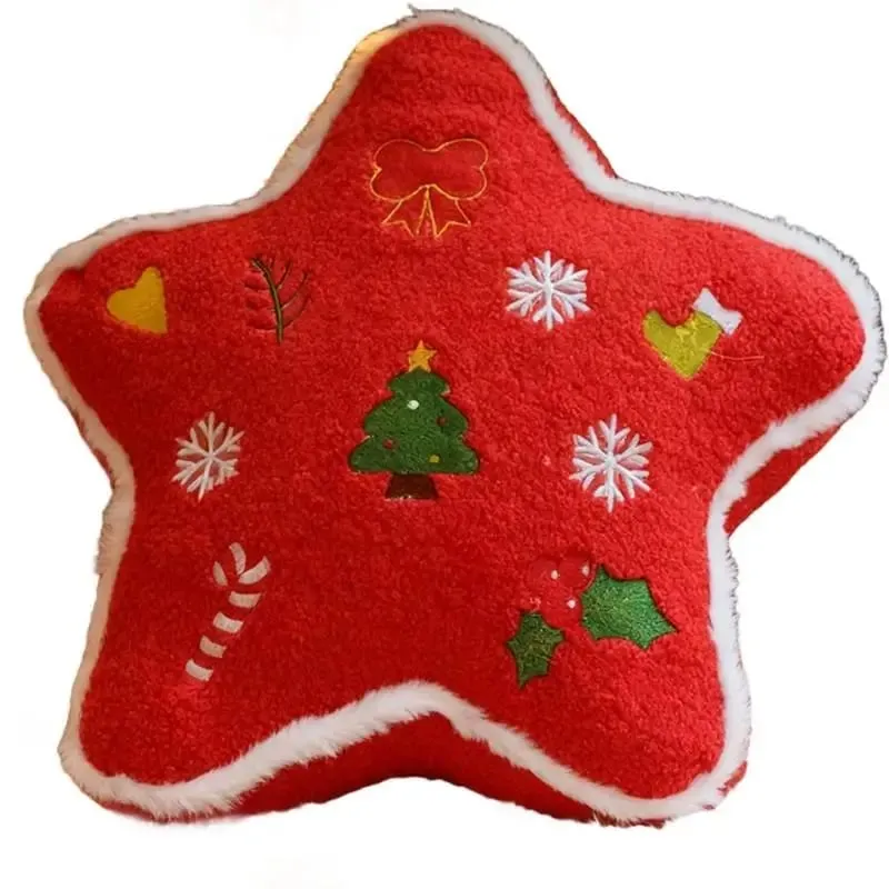 U13F Christmas Plush Pillow Soft Holiday Cushion for Warm Kids Room Seasonal Decors