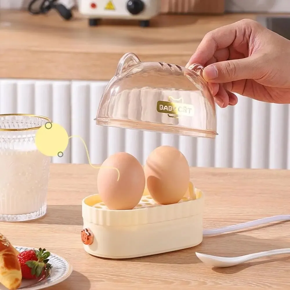 Automatic Power Off Egg Boiler Machine Cat Shape Egg Poacher Egg Cooker Food Steamer Breakfast Machine Home Kitchen