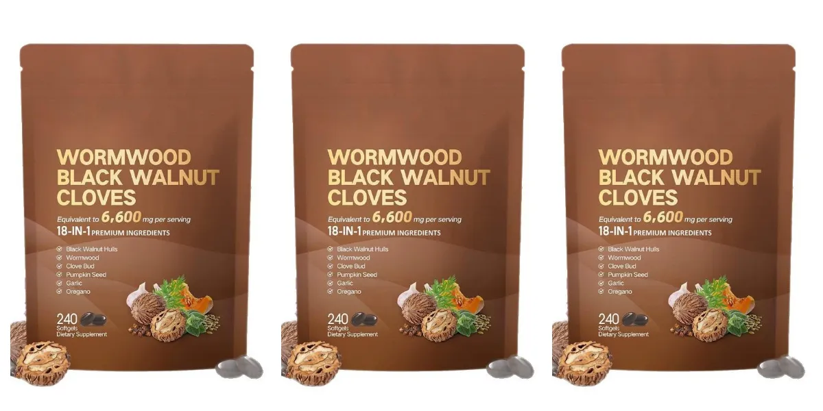 240 Count Wormwood Black Walnut Clove Capsules Cleanse Detox Care Support with 6600mg 18 in 1 Herbal Blend with Pumpkin Seed