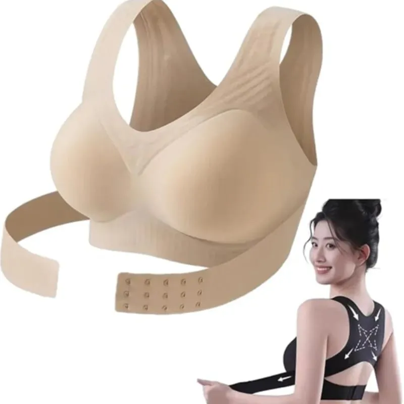 Posture Support Bra Women Front Closure Cross Back Wireless Posture Bras Full Coverage Support Push Up Bralettes Posture Support — image 1