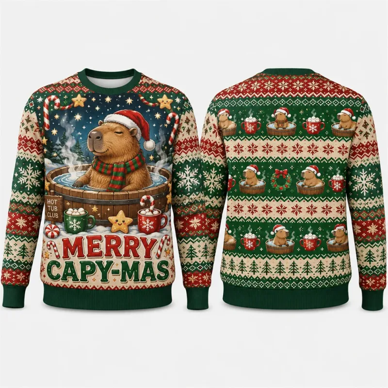 Moo Y Christmas Highland Cow Sweatshirt 3D Print Crew Neck Long Sleeve Men Women Ugly Xmas Party Holiday Autumn Pullover Fashion