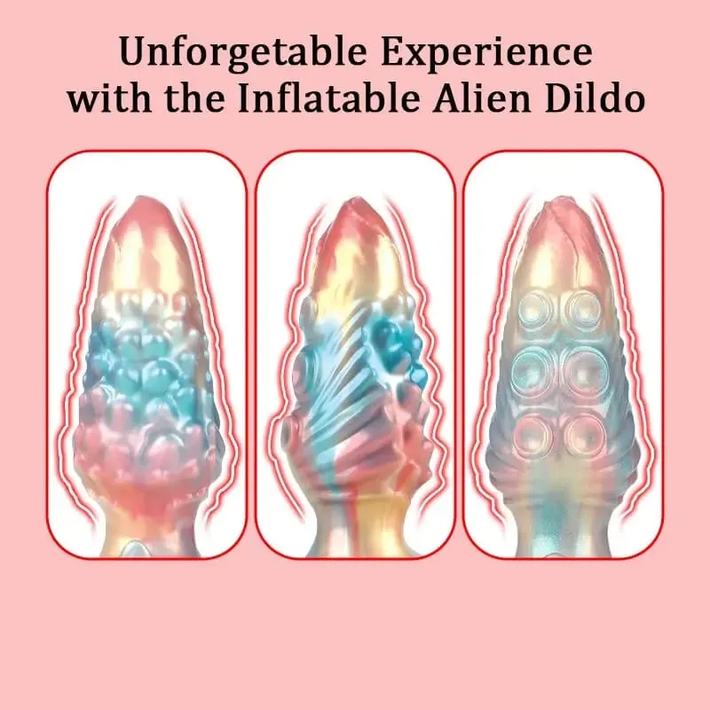Monster Dildo Inflatable Tentacle Fantasy Anal Plug With Adjustable Thickness Curve Base Thick Inflatable Sex Toys For Women Men