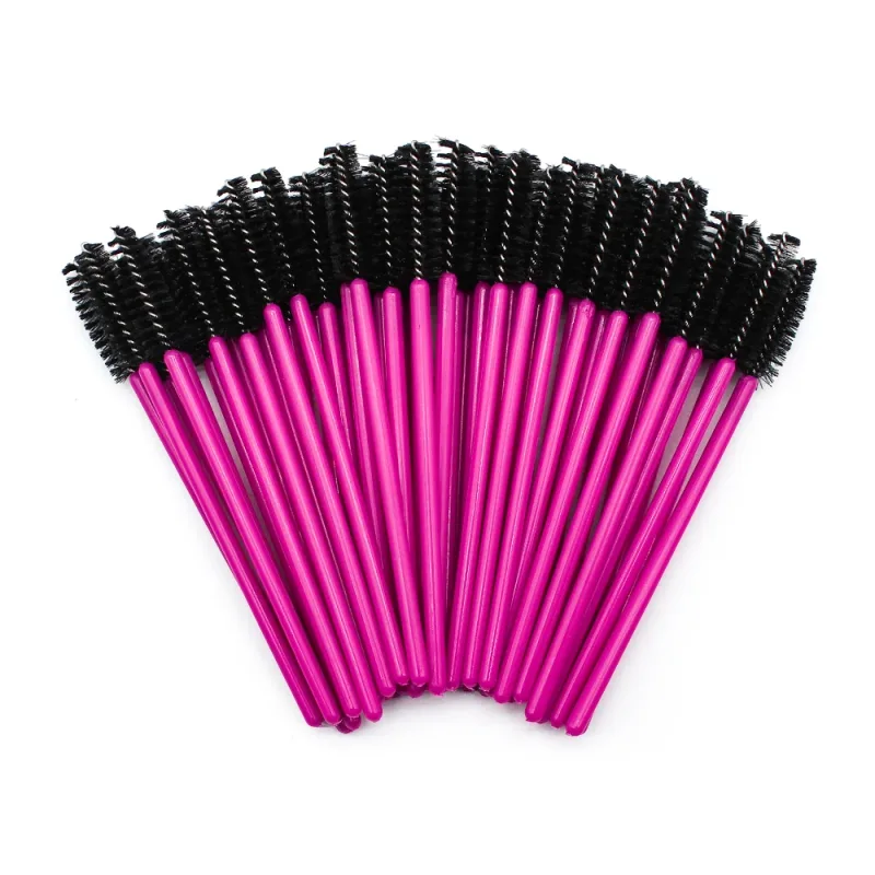 50pcs Disposable Eyelash Brushes Extension Rose Red Eyebrow Brush Mascara Wand Eye Lashes Cosmetic Tool Set Makeup Beauty