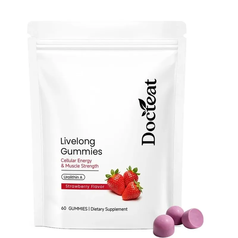 Docteat Urolitin A Gummies 500 mg na porci Jahodová příchuť Denní podpora buněčného wellness 60 Gummies pro muže, ženy