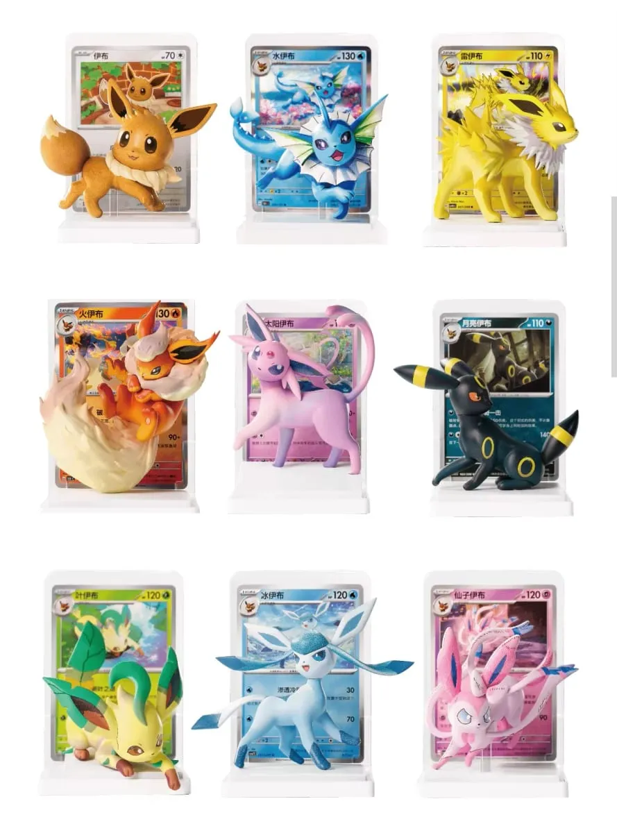 In Stock Original Pokemon Dream Painting Collection 151 Figure Set Vol.3 Booster Pack PTCG Eevee Figurine Sylveon Icons Box Gift