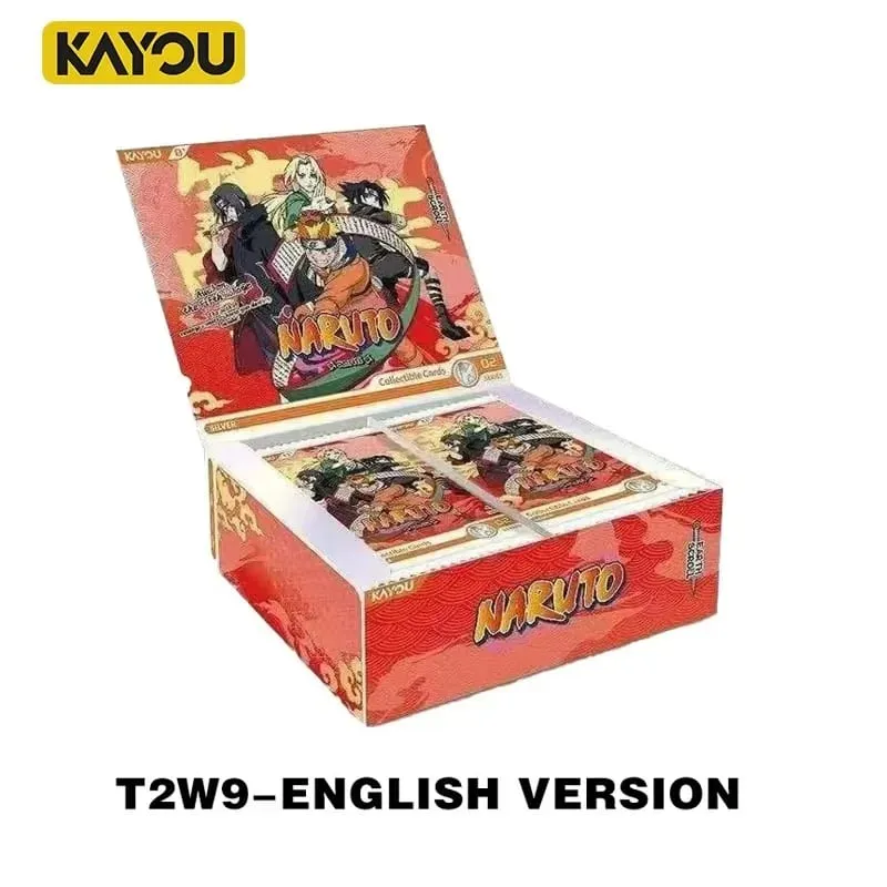 Genuine Naruto English Version Sreies2 T2W9 T4W6 Booster Box Anime TCG Rare CR Ninja World Collection Cards Kids Toy Gift