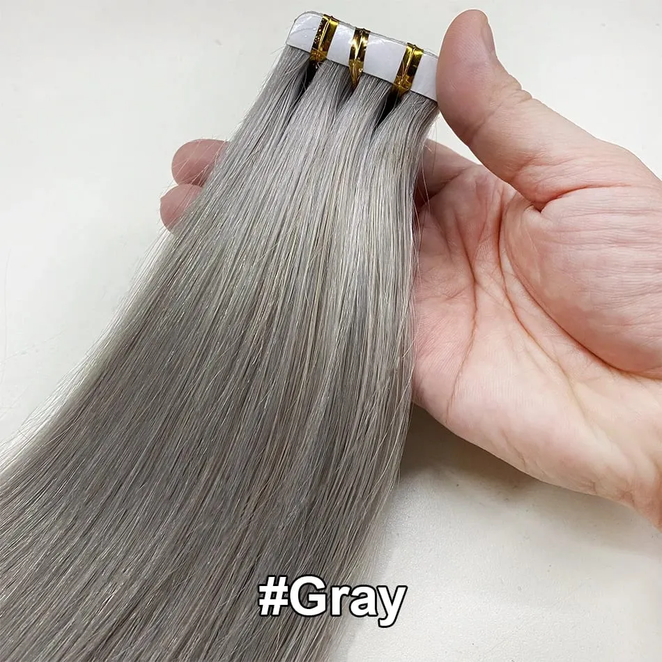 Luckinghair Wholesale 100% Virgin Double Drawn Straight Invisible Human Hair Tape in Extensions Wave Style