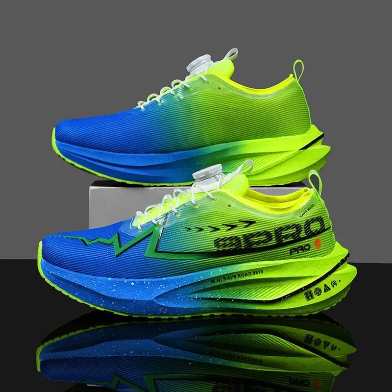 Fluorescence Running Shoes Carbon Board Marathon Men Sports Breathable Lightweight Women's Comfortable Athletic Sneakers Casual