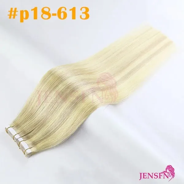 High Quality Tape In Hair Extensions Straight 100% Remy real Human Hair 16"-22"Inch PU Skin Weft Tape Ins