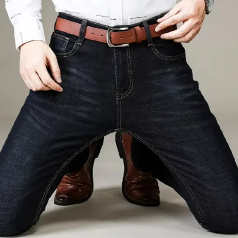 2026 NEW Men Men's Fashion Business Jeans Classic Style Casual Stretch Slim Jean Pants Male Brand Denim Trousers Black Blue Me
