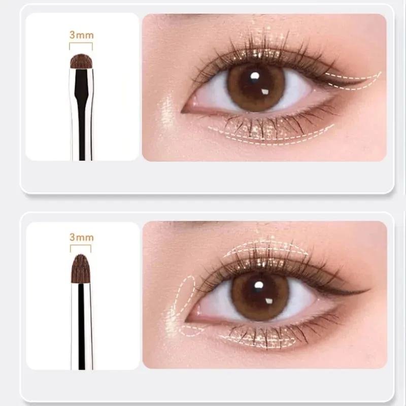 4/8/12pcs Precise Detail Eyeshadow Brush Soft Horse Hair Eyeline Silkworm Makeup Brush Highlighter Brushes Eyes Makeup Tools