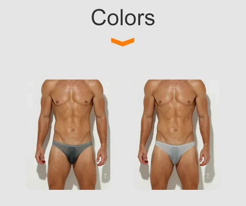 Mens Ice Silk Seamless Ultra-Thin Underwear Transparent Quick Dry Sexy Pouch Briefs Male Seamless Breathable Panties Underpants