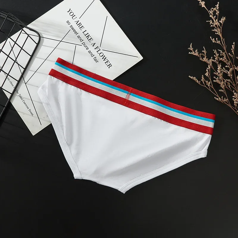 nya herrunderkläder i ren bomull sexiga slimmade modeunderkläder för män Låg midja Sport ungdomskalsonger