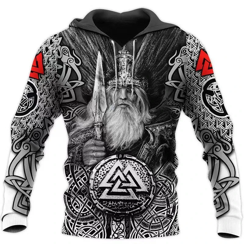 2024 homens hoodies águia tatuagem padrão vikings 3d impresso moda casual harajuku hip hop outono e inverno sudaderas de grandes dimensões