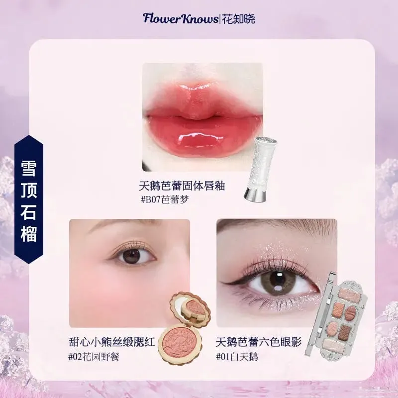 Flowerknows kompletta sminkpresentset Långvarig läppglasyr Blush & Shimmer Ögonskuggspalett Allt-i-ett Beauty Kit Presentbox — image 10
