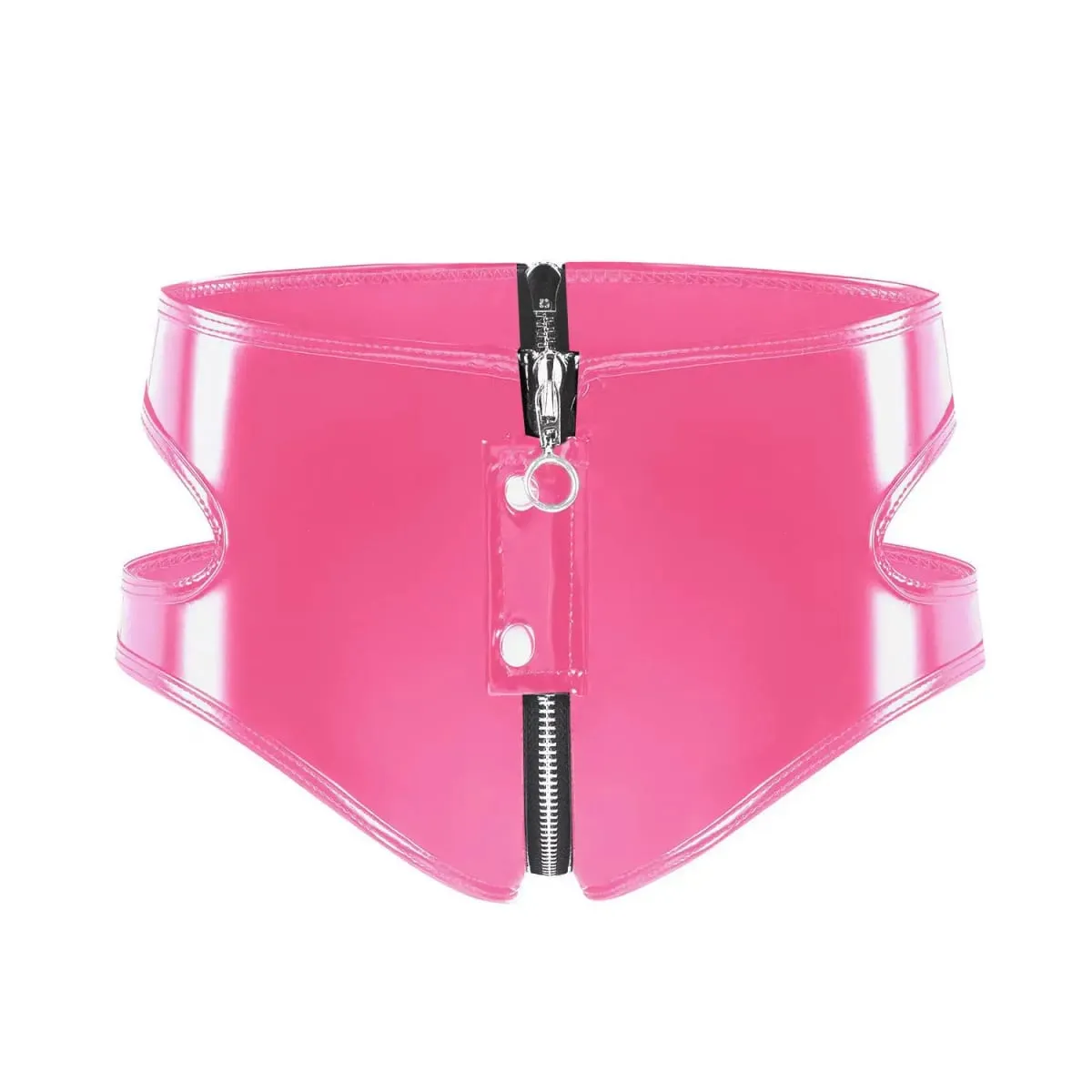 Conjunto de lencería con sujetador de piel sintética de PVC para mujer, Bralette sin forro, sin aros, Punk, con cremallera en la entrepierna, ropa para discoteca — image 5