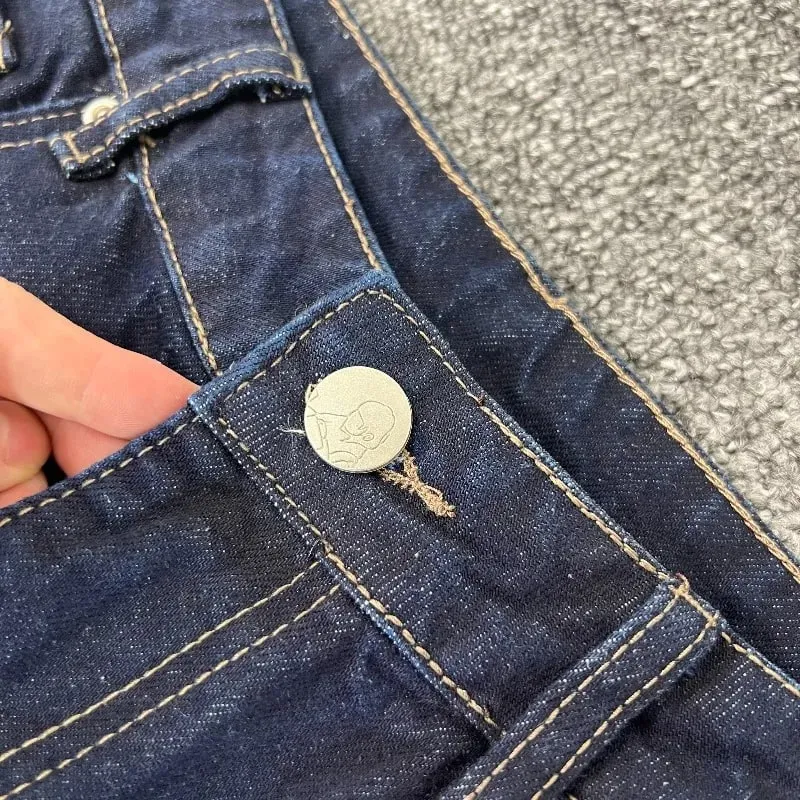 Nặng Thêu Hoa Derschutze Quần Jean Nam Nam Nữ 1:1 Chất Lượng Tốt Nhất Vintage Derschutze Nữ Chân Thẳng Quần Denim