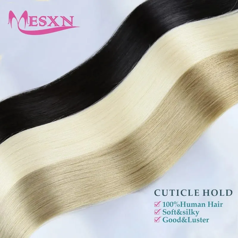Fita em extensões de cabelo cabelo humano 100% fita de cabelo natural real trama invisível macio 10 pçs 16 "-24" preto marrom loiro