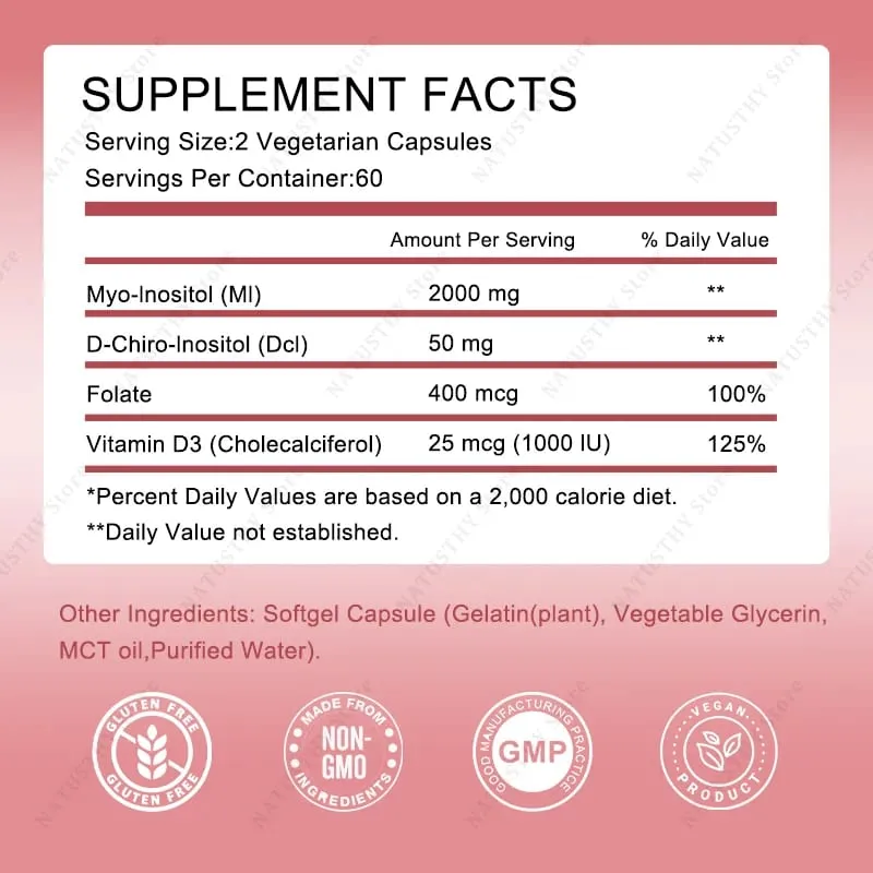 Myo & D-Chiro Inositol Capsule with Folate For Women's Hormone Balance Ovarian Function Health