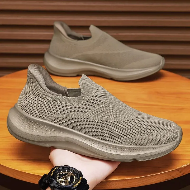 Breathable Knit Slip on Platform Walking Shoes Sports Magaan na Non Slip Cushion Casual Sneakers para sa Mga Lalaki Babae Mataas na Kalidad