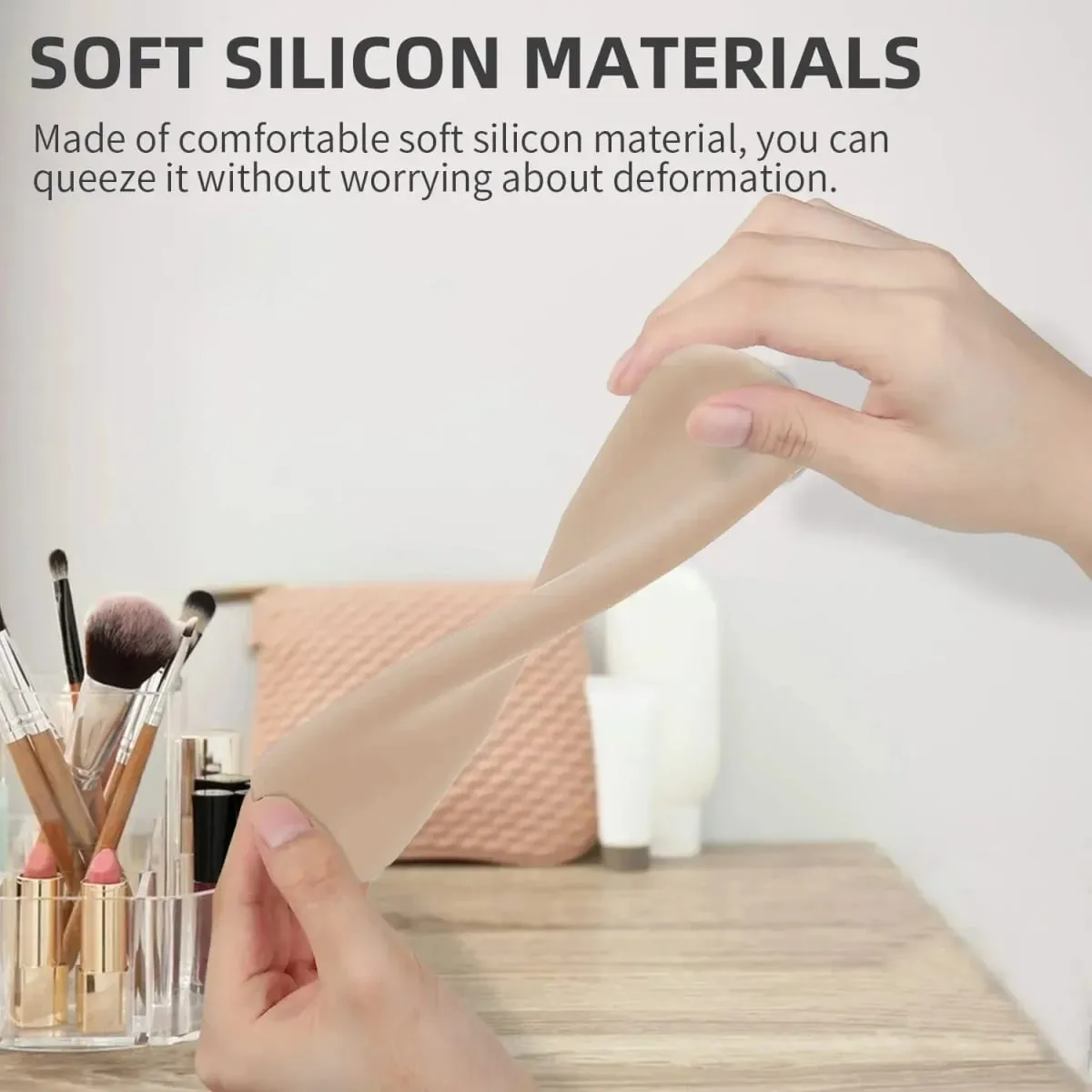 New Travel Makeup Brush Holder Silicone Cosmetic Brushes Bag Makeup Sponge Case Portable Waterproof Makeup Tools for Women Girls