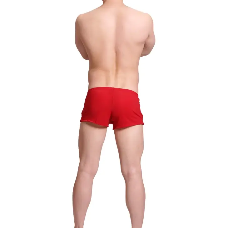 Panlalaking Kasuotang Panlalaki Ice Silk Boxer Shorts homme Solid Mid-rised U Convex Pouch Underpants Cueca Panlalaking Arrow Pants Plus Size M-XXL