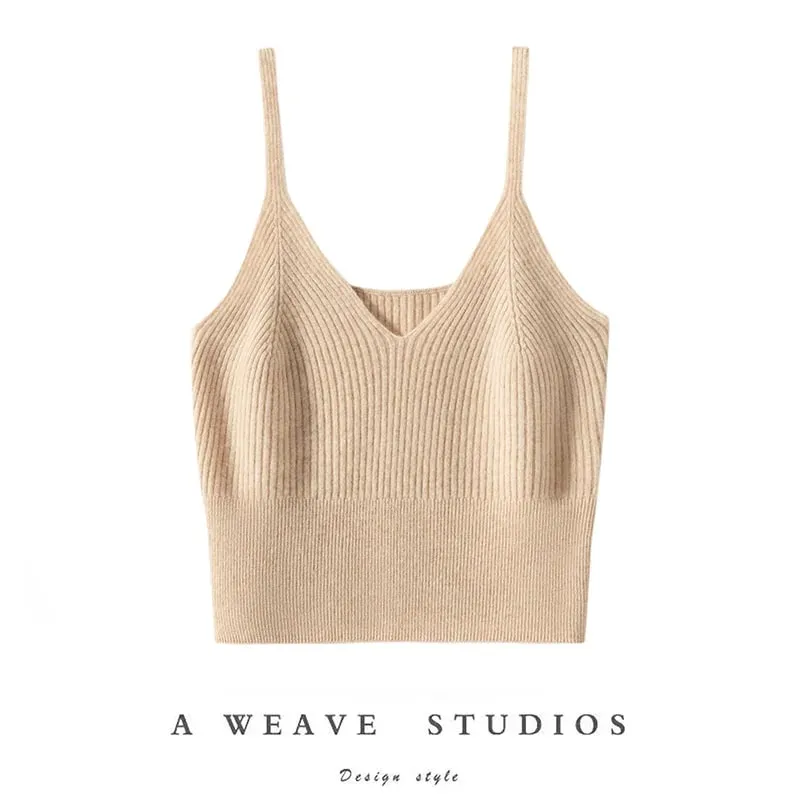 Women's Classic Cashmere Tank Top 100% Breathable Casual Sexy Versatile Fashionable Top for All Seasons