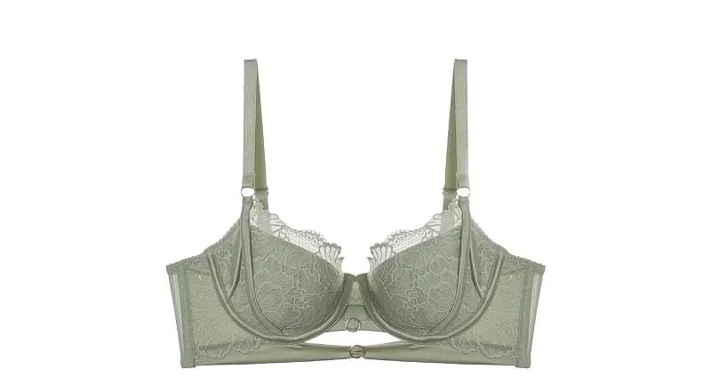 Balconette fehérnemű szett francia csipke - Underwire emelőtámasz a vékony, finom áttetsző bralette Tushy komfort szexi csipke díszítéshez