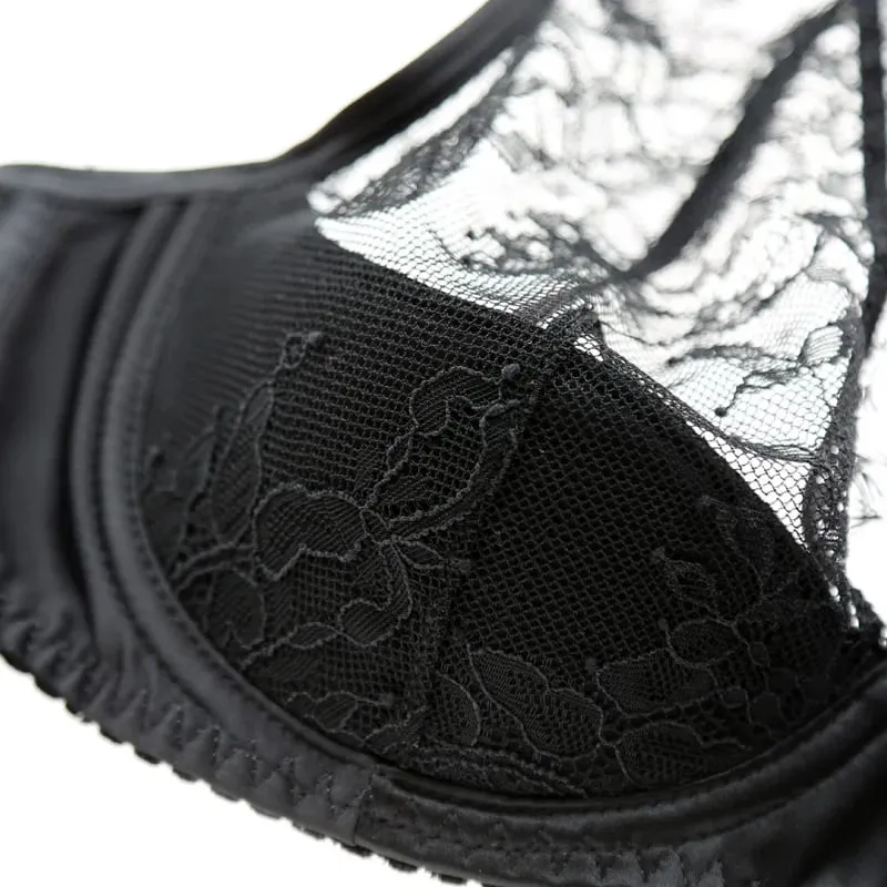style thin cup cotton young ladies underwear lash transparent sexy women summer bra set lace female lingerie plus size