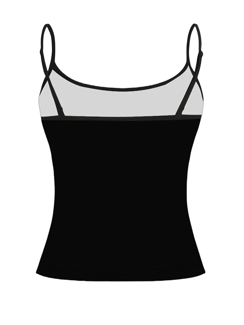 Summer new elegant women's printed camisole top fashionable and sexy off-shoulder versatile and simple camisole top