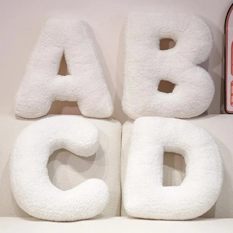 Hot Wholesale Cozy English Letters Pillow Sofa Cushion Living Room Decor 26 Letter Stuffed Doll Toy Kids Teaching Words Game Kid