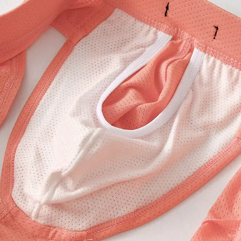 Men's Quick Dry Breathable Polyester Underwear with Bullet Pouch Sexy Trunks Side Opening Comfortable Briefs