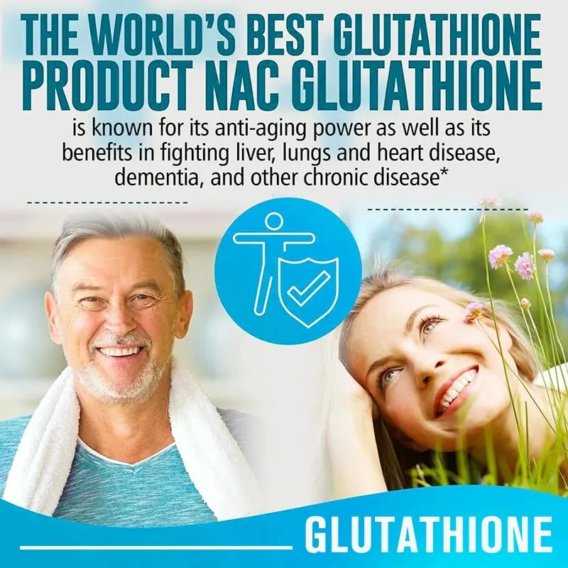 Glutathione & NAC Detox Formula Capsules Supports Antioxidant Protection Liver Function Skin Brightening & Immune Balance