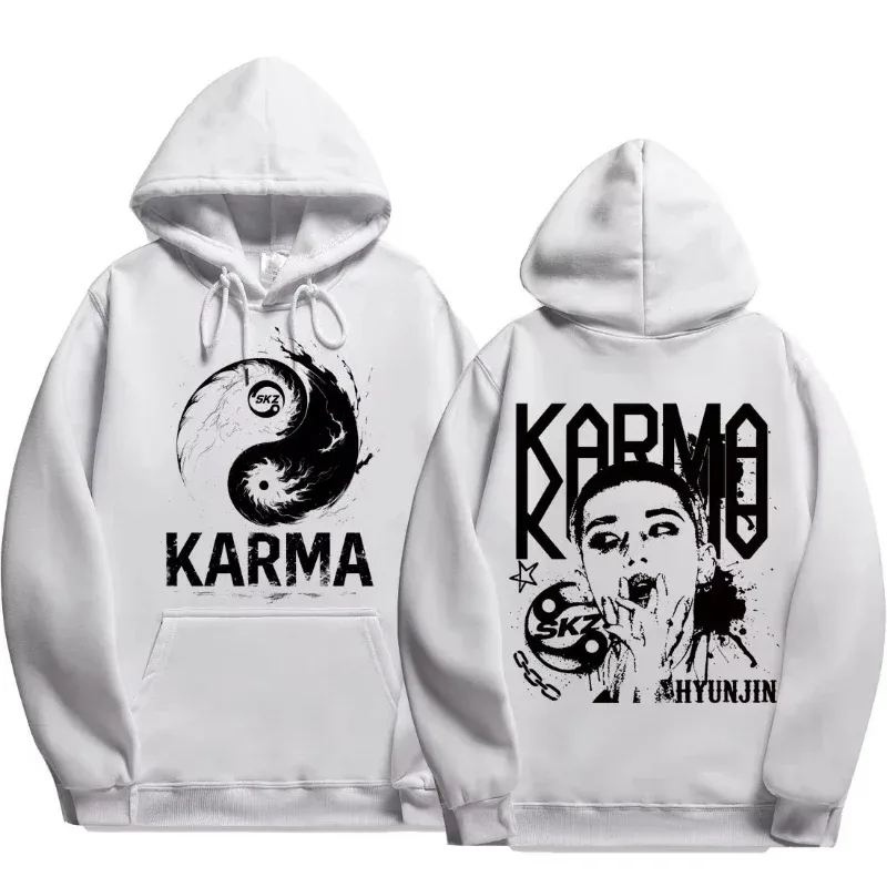 KPOP's fourth album KARMA printed men's hoodie FELIX HAN BANGCHAN CHANGBIN HYUNJIN LEE fashion hoodie