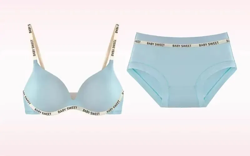 Stijlvolle Levendige Kleuren Dopamine Lingerie Sexy Boost Kleine Borsten Draadloos Zacht Dagelijks Casual Thuis Daten Grote Maat 32-38 Bh Set Hot