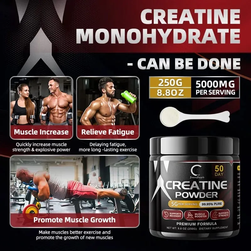 Pre Workout Creatine Powder para sa Mga Lalaki at Babae - Cognitive & Exercise Performance Support - NSF Certified para sa Sport- 150 Grams