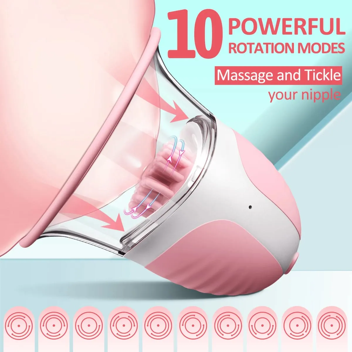 Portable Nipple Licking Sucking Vibrator Female Masturbation AV Breast Massager Rotating Adult Sex Toys for Women Nipple Sucker