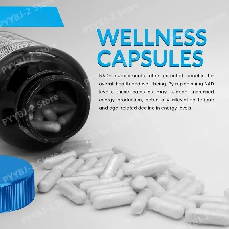 NAD+ Capsules na may Resveratrol Herbal Antioxidant Supplement Suporta sa Cellular Health Energy at Anti Aging para sa mga Babaeng Lalaki 90 piraso